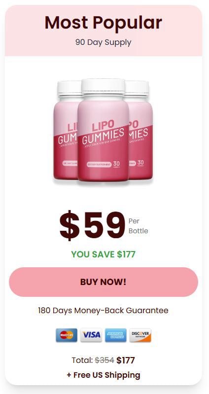 LipoGummies-3-bottle - order-now-( Ninety Days Supply) - image